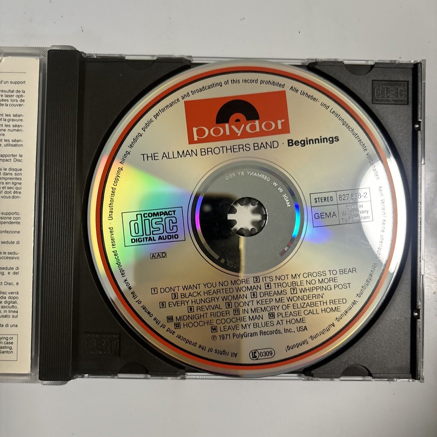 The Allman Brothers Band - Beginnings (CD, 1973) Polydor
