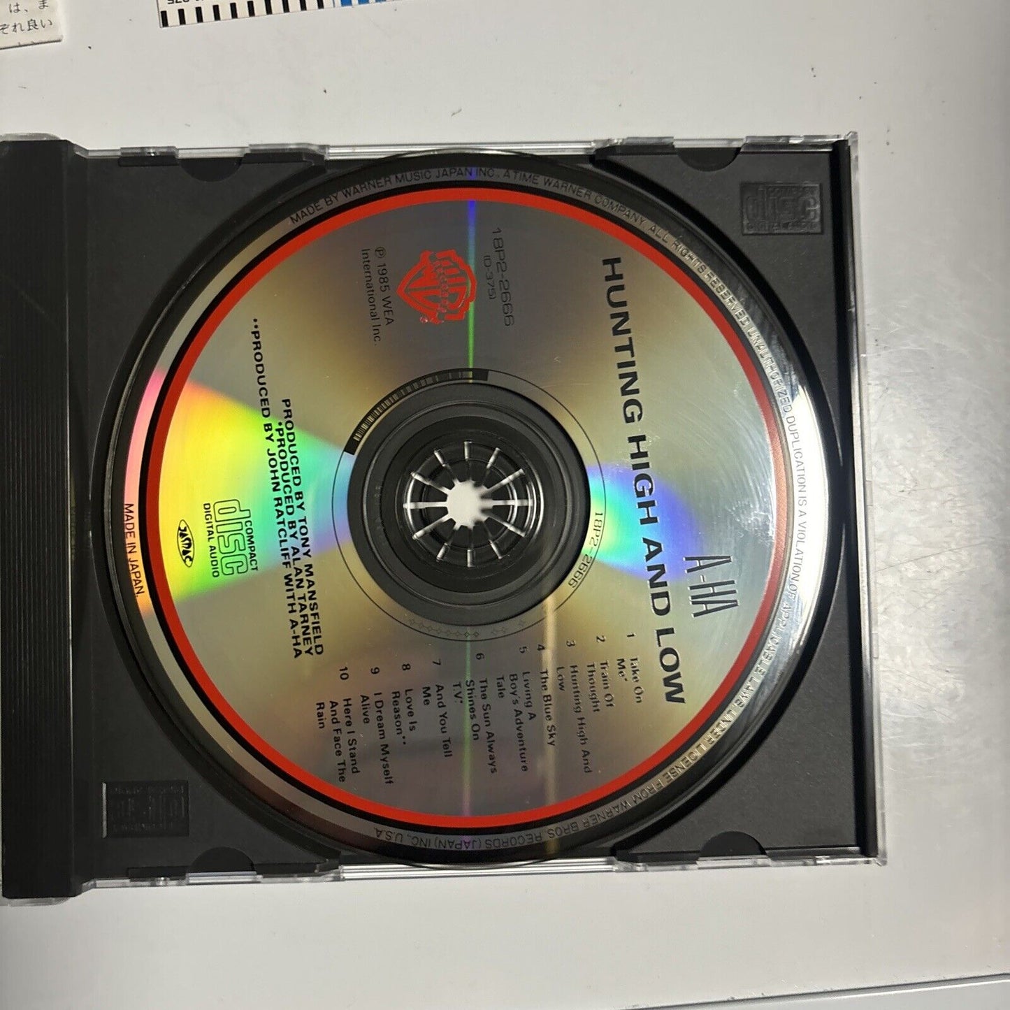 a-ha - Hunting High And Low (CD, 1989) Japan 18p2-2666 Warner Bros. Records Obi