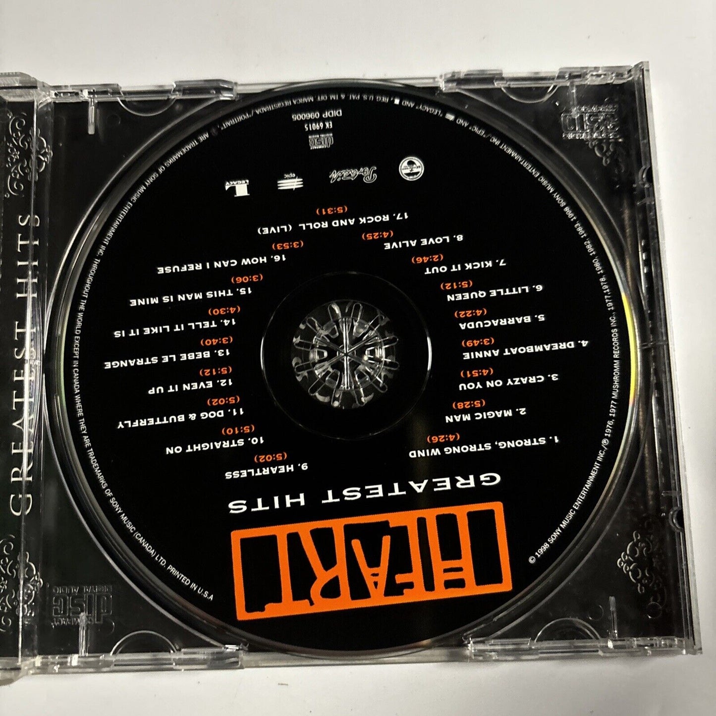 Heart - Greatest Hits (CD, 1998) Mushroom Records EK 69015