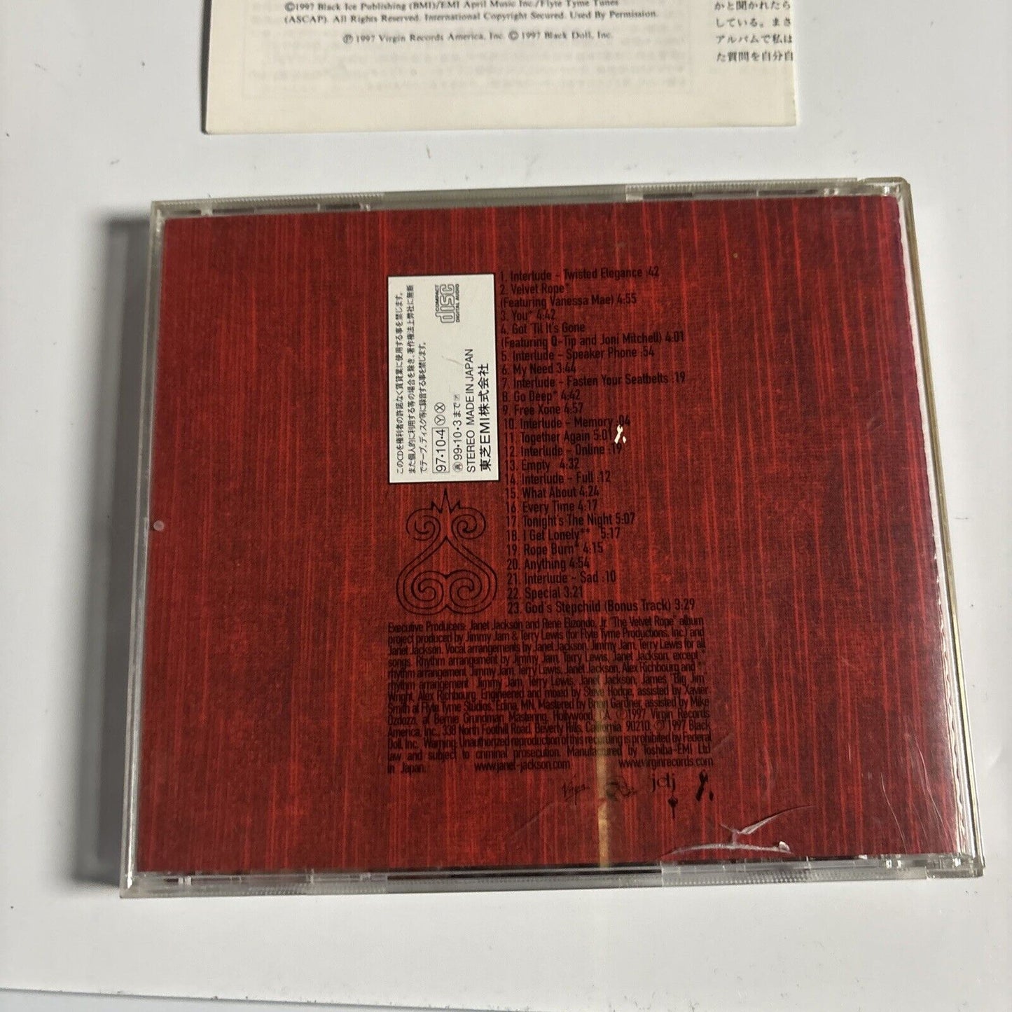 Janet Jackson - The Velvet Rope (CD, 1997) Japan vjcp-25340