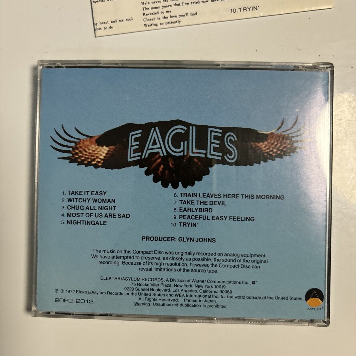 Eagles - Eagles (CD, 1988) Japan 20p2-2012