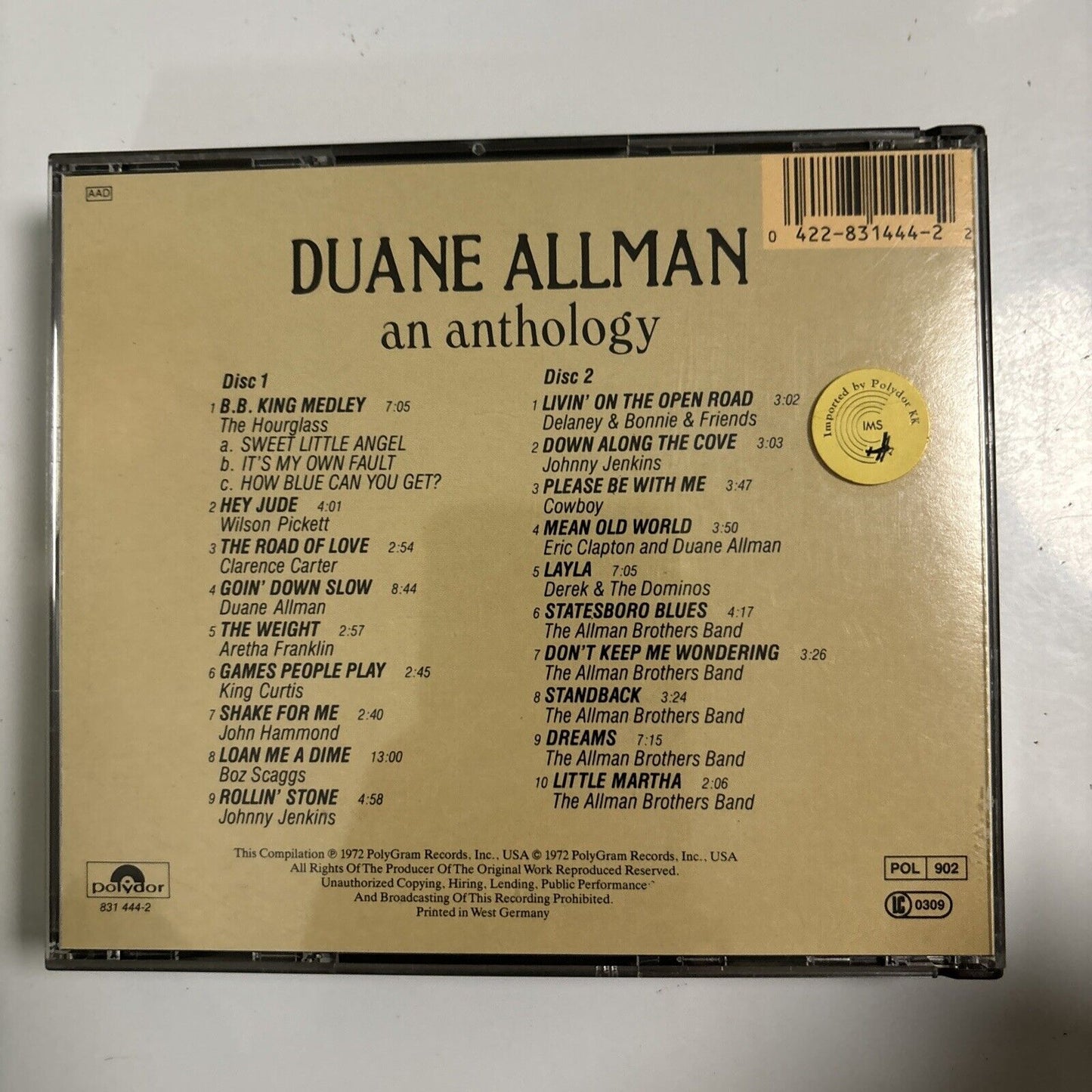 Duane Allman - An Anthology (CD, 1972) Rock Polydor 831 444-2
