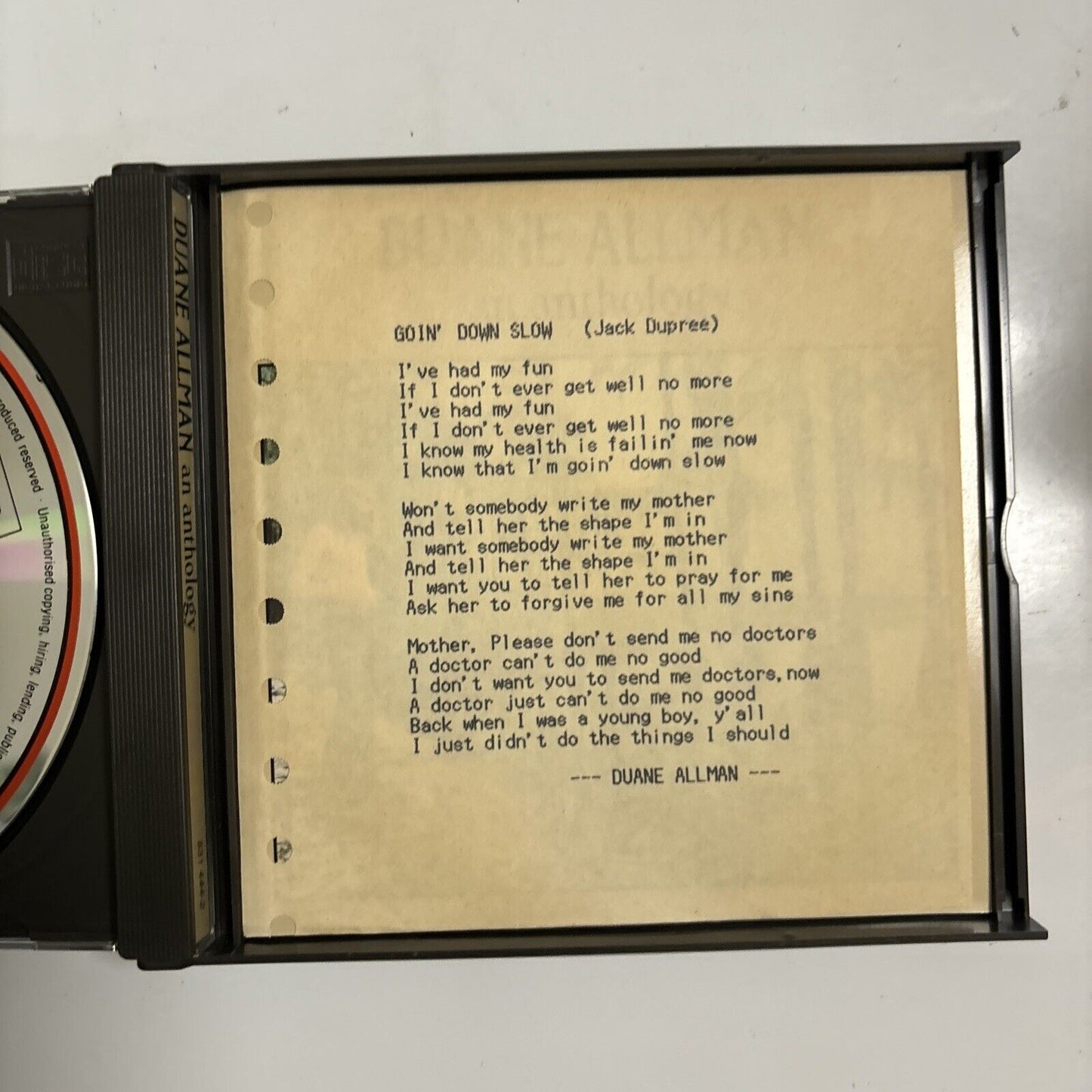 Duane Allman - An Anthology (CD, 1972) Rock Polydor 831 444-2