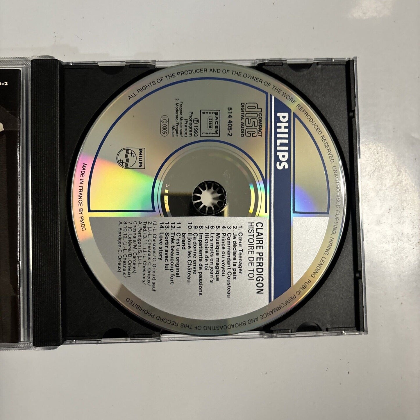 Claire Perdigon - Histoire de Toi (CD, 1993) France 514 405-2