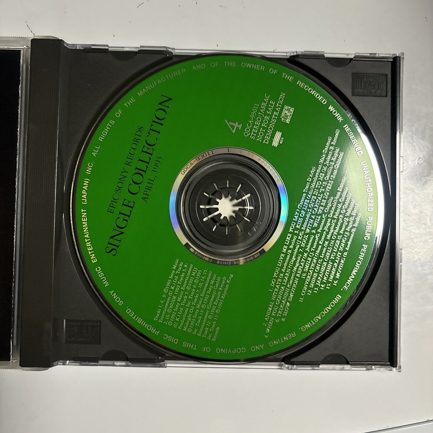 Epic / Sony Single Collection April 1993 (CD, 1993) Japan qdca-93011