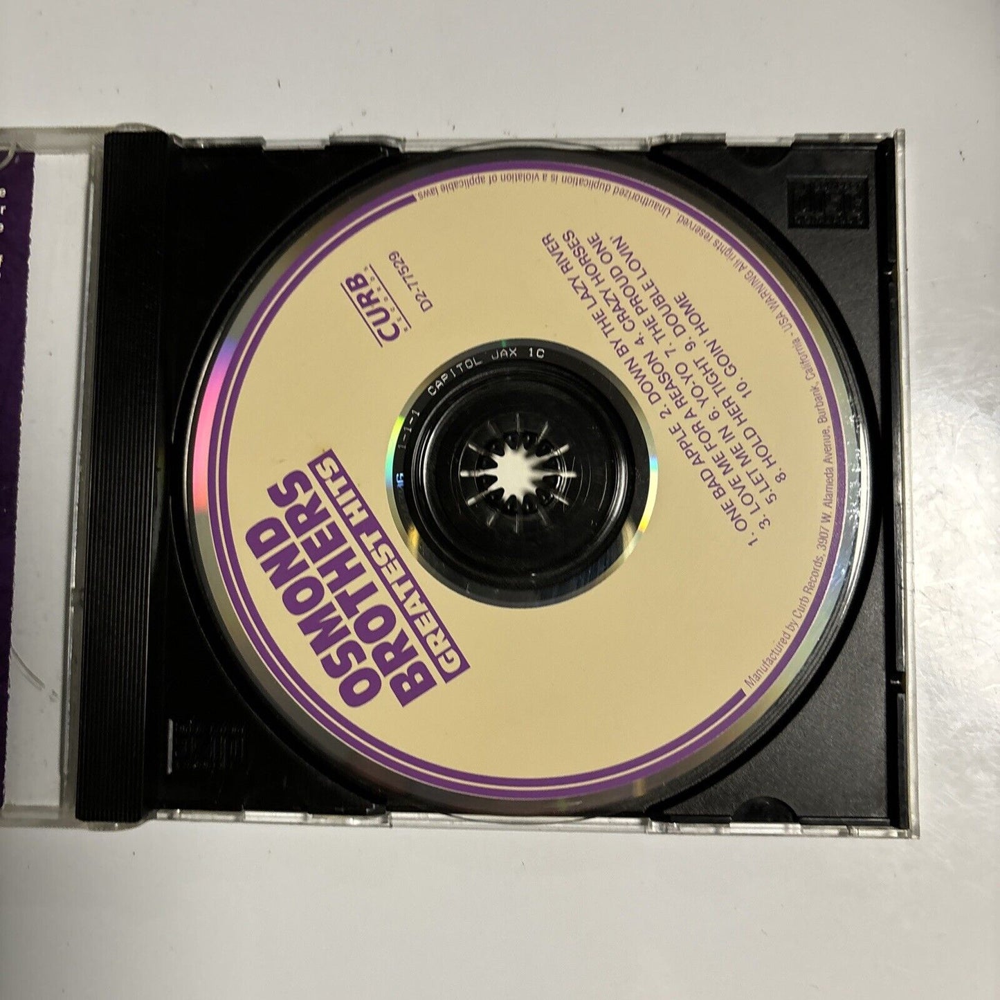 Osmond Brothers - Greatest Hits (CD, 1992) Curb Records D2-77529