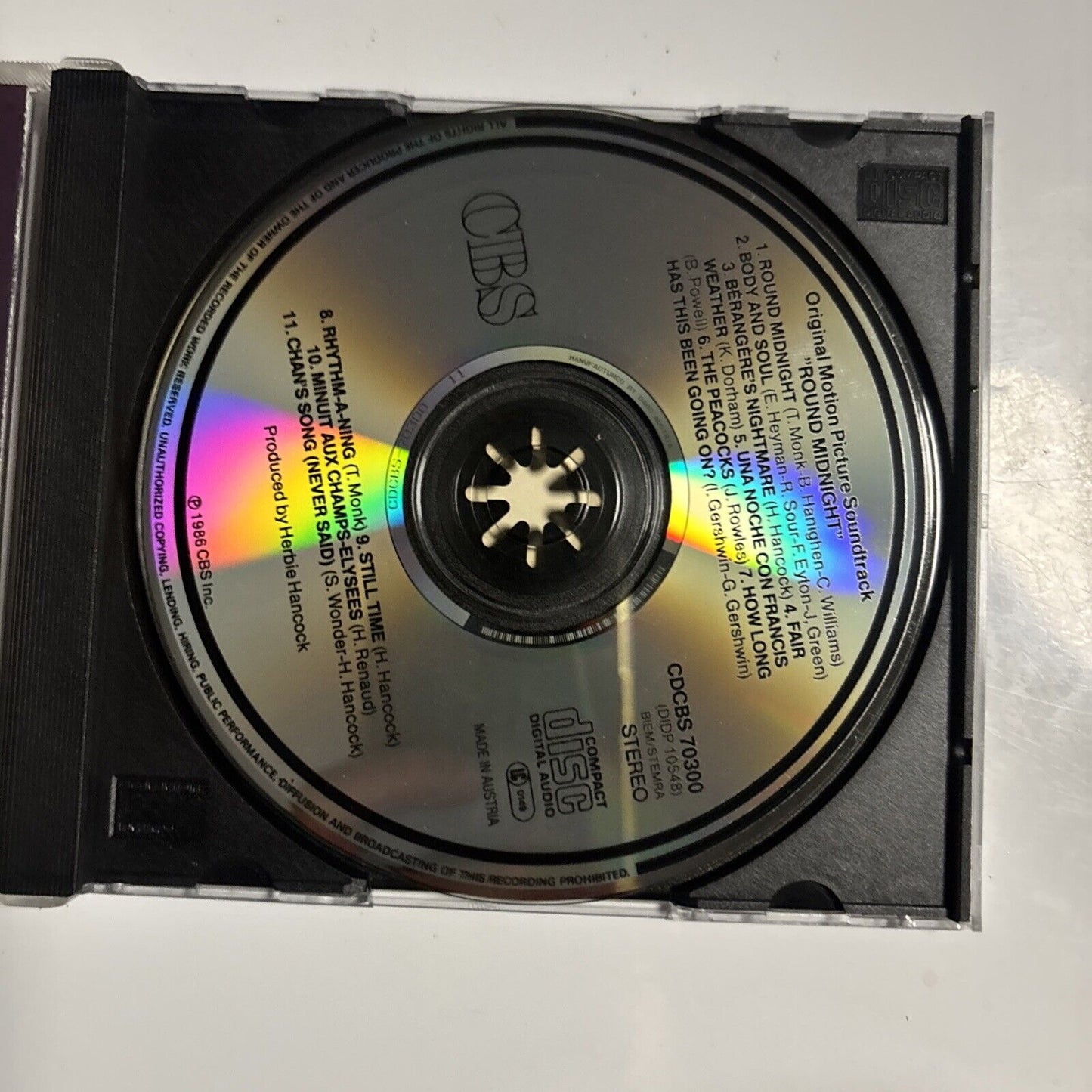 Herbie Hancock – Round Midnight - Original Motion Picture Soundtrack (CD, 1986)