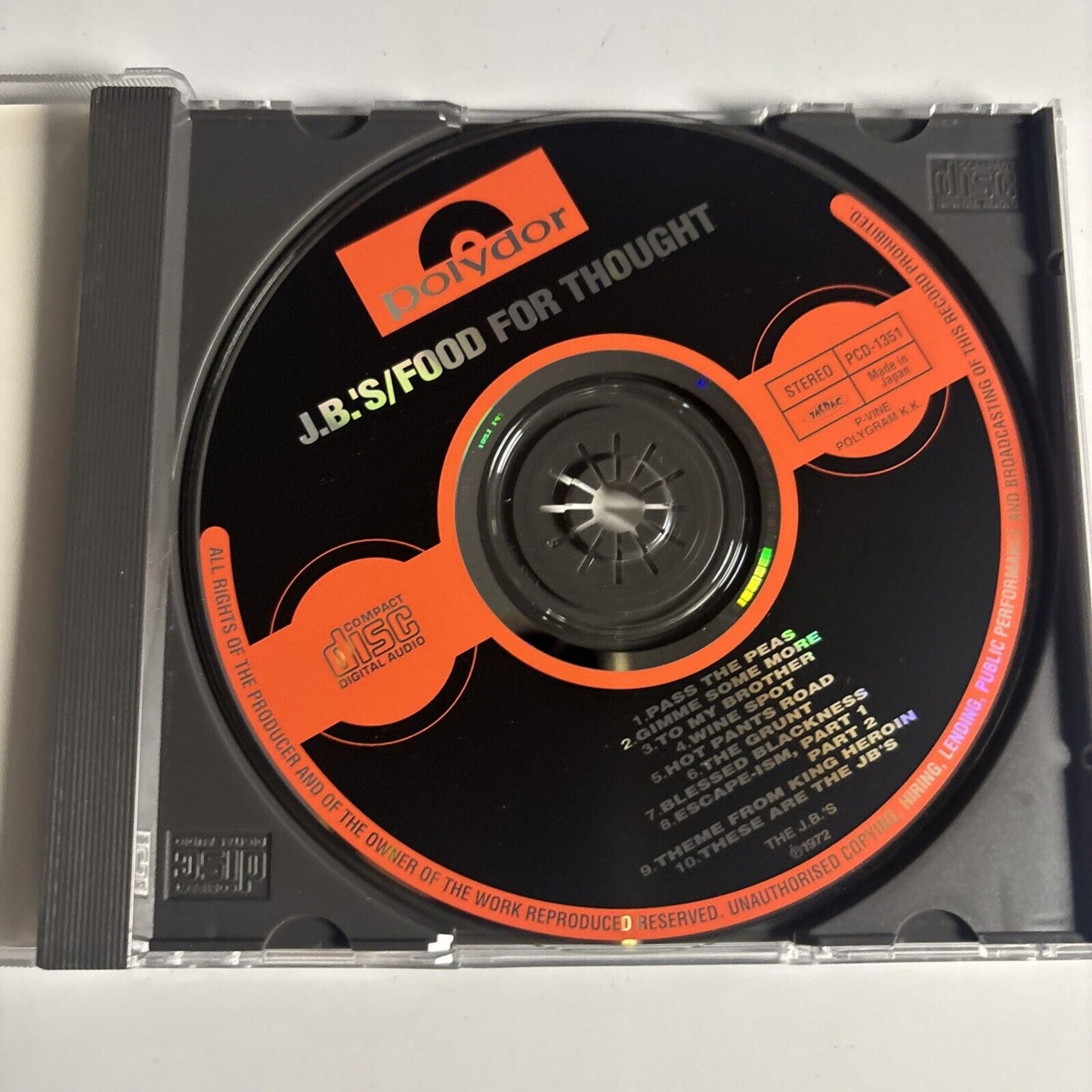 J.B.'s – Food For Thought (CD, 1972) Japan pcd-1351