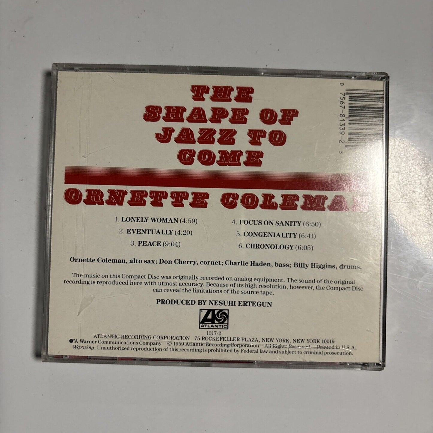 Ornette Coleman – The Shape Of Jazz To Come (CD, 1990) -212903