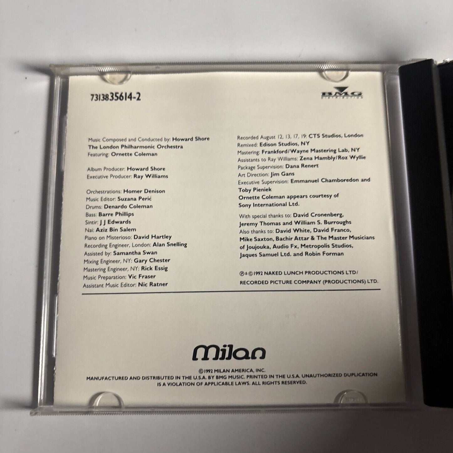 Howard Shore, Ornette Coleman – Naked Lunch (CD 1992) ECM 1481