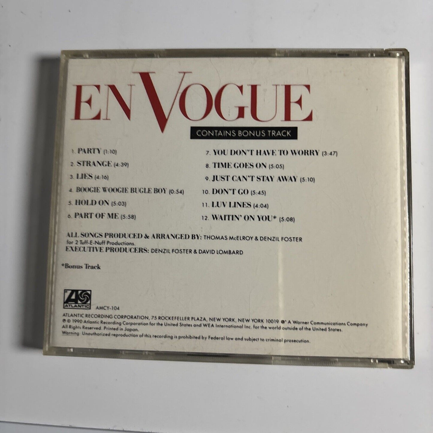 En Vogue – Born To Sing (CD, 1990) Japan amcy-104 Japan Bonus Track