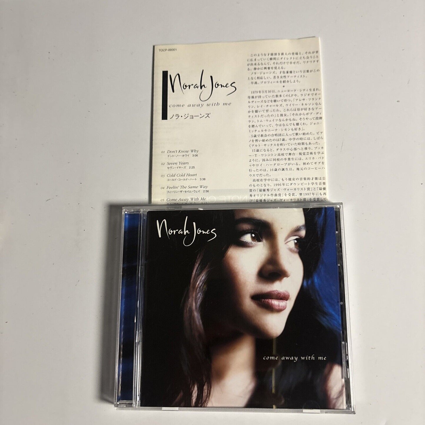 Norah Jones – Come Away With Me (CD, 2002) Japan tocp-66001 Japan Bonus Track
