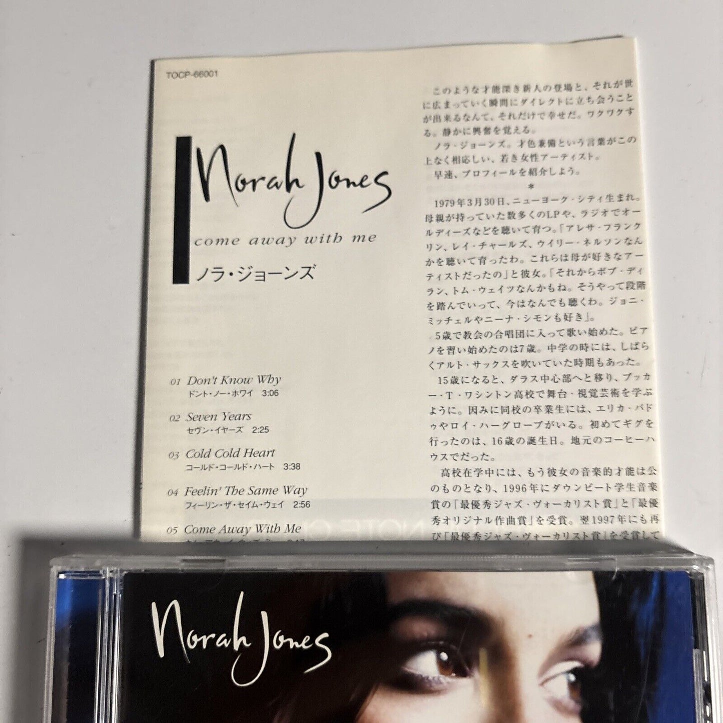 Norah Jones – Come Away With Me (CD, 2002) Japan tocp-66001 Japan Bonus Track