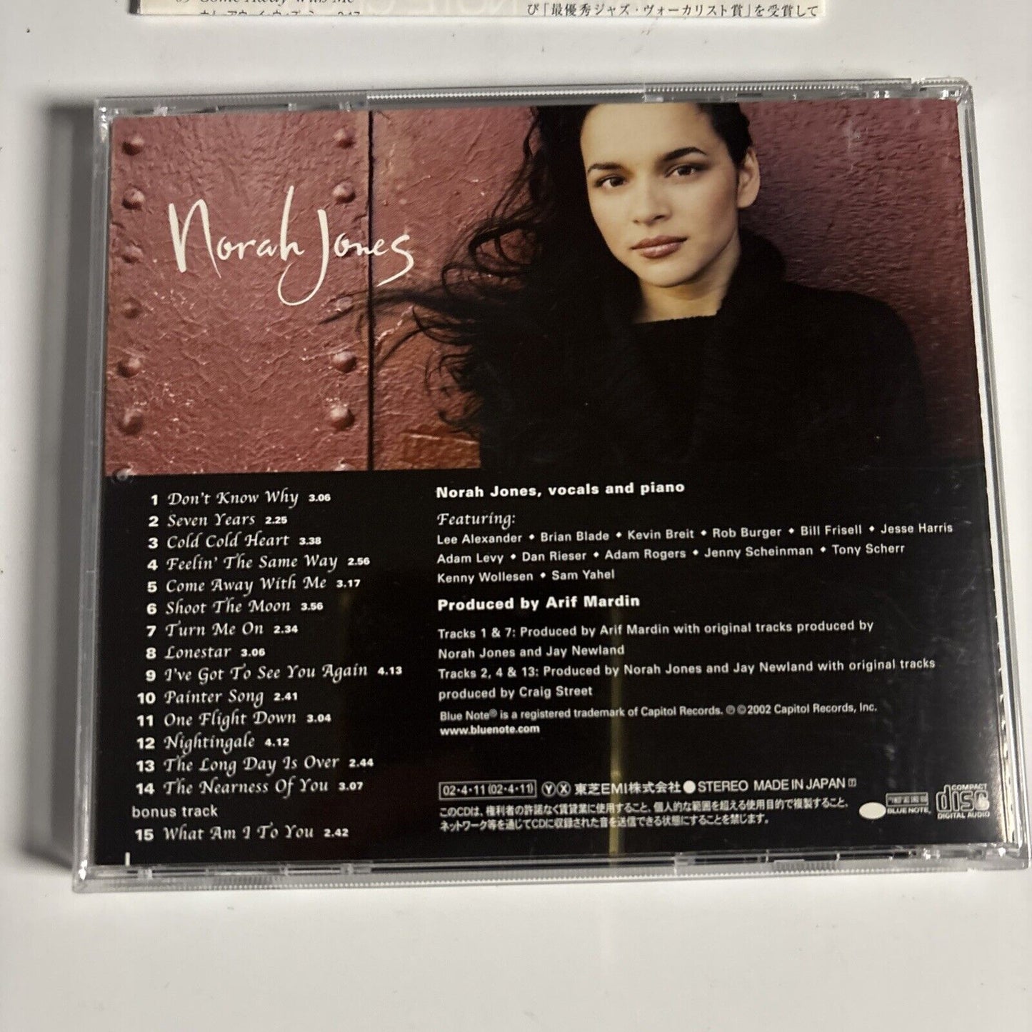 Norah Jones – Come Away With Me (CD, 2002) Japan tocp-66001 Japan Bonus Track
