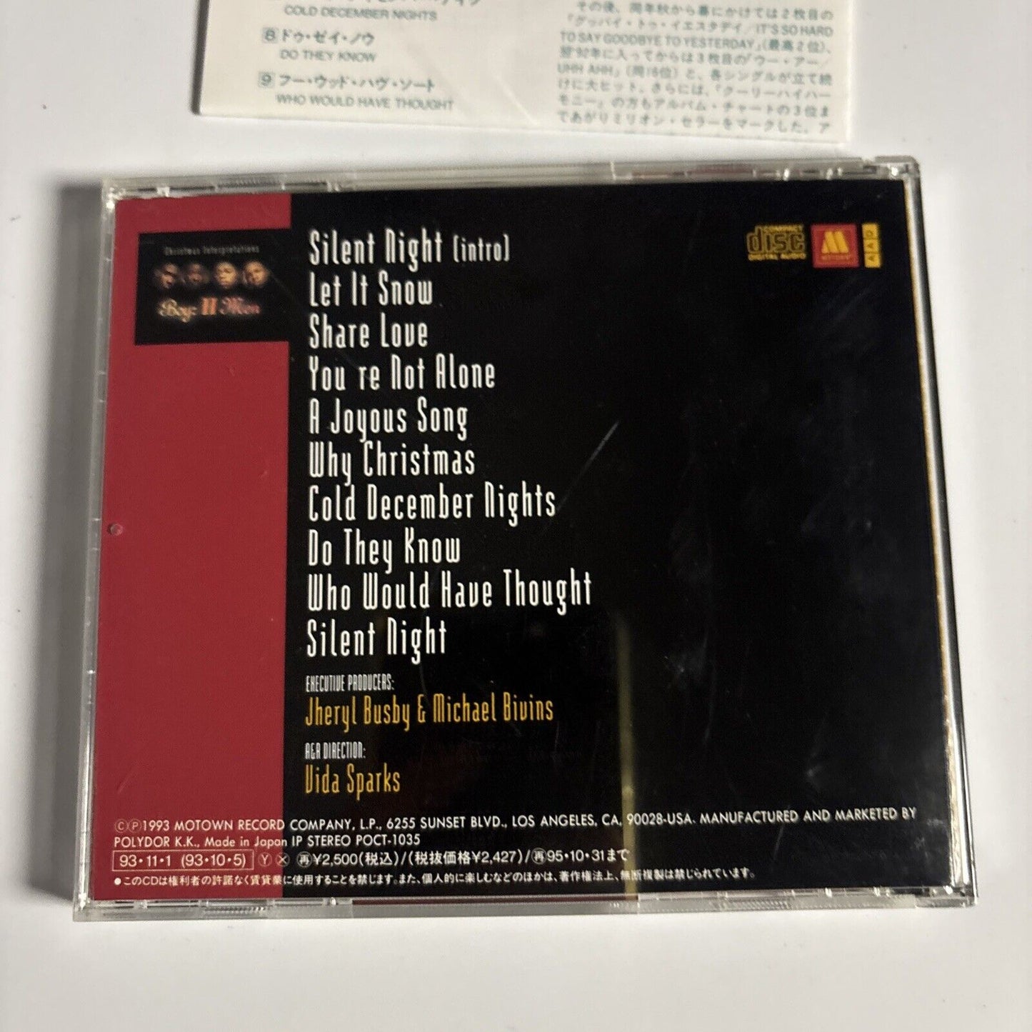 Boyz II Men – Christmas Interpretations (CD, 1993) Japan poct-1035