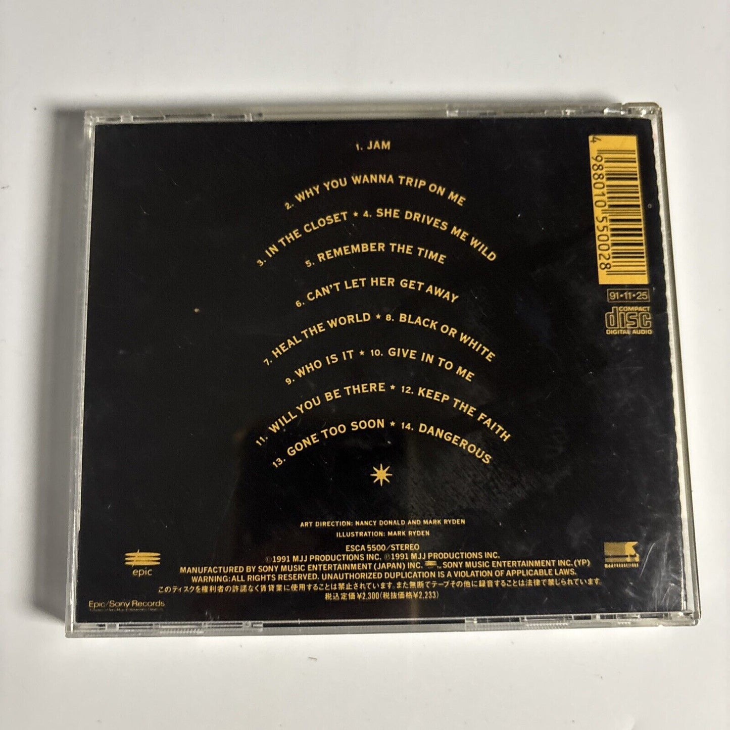 Michael Jackson – Dangerous (CD, 1991) Japan esca-5500