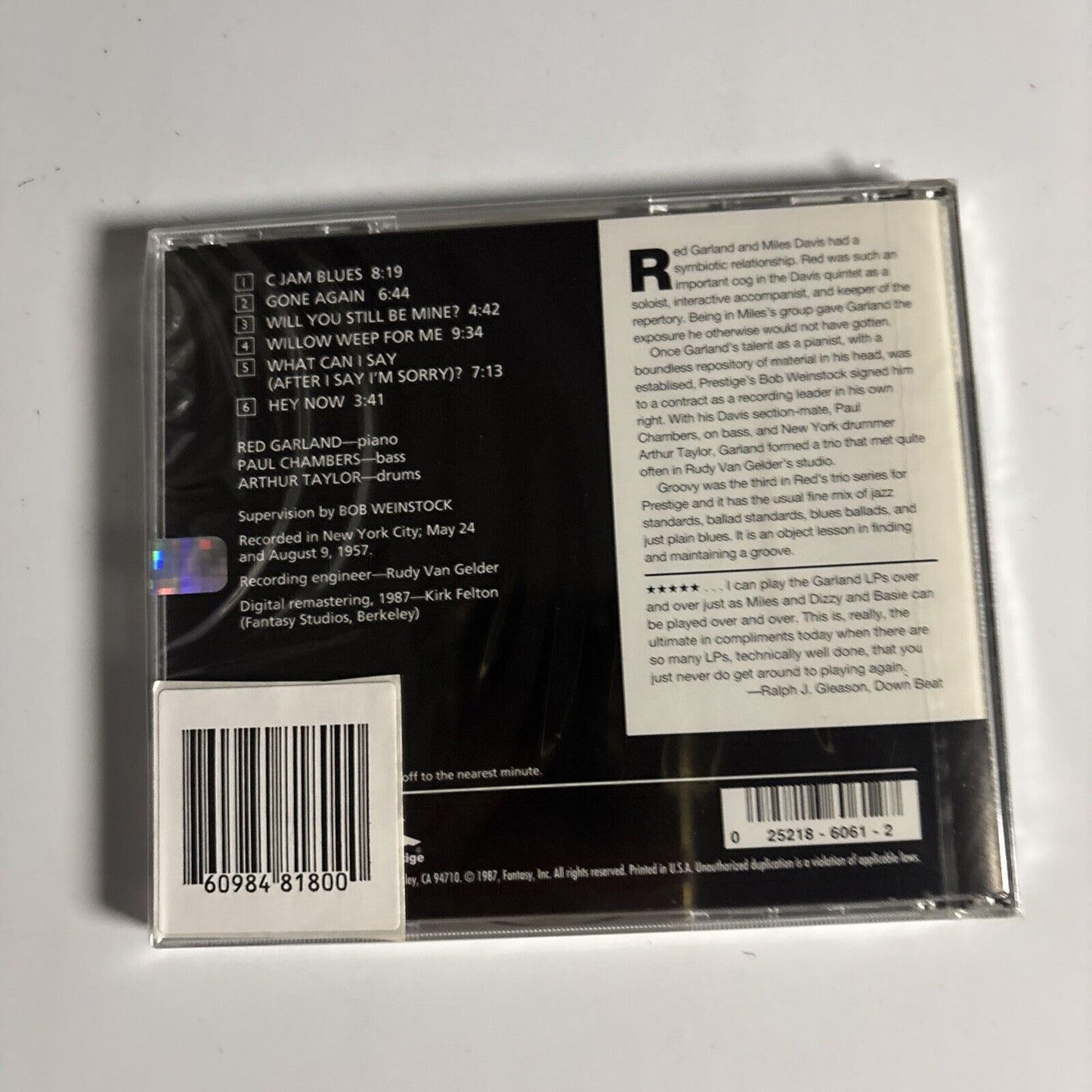 Red Garland Trio – Groovy (CD, 1957) P-7113 *New Sealed*