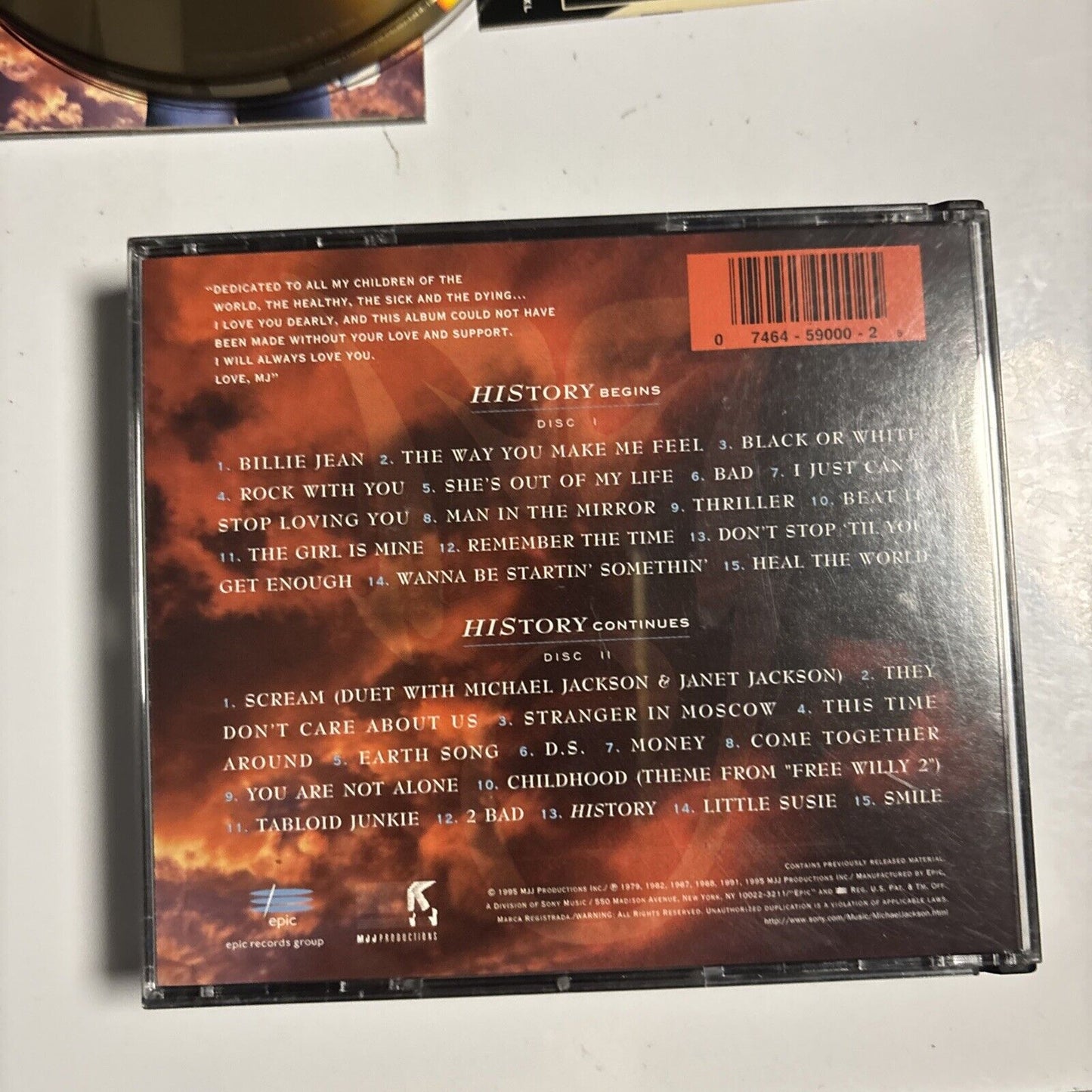 Michael Jackson – HIStory Past, Present And Future - Book I (CD, 1995) E2K 59000