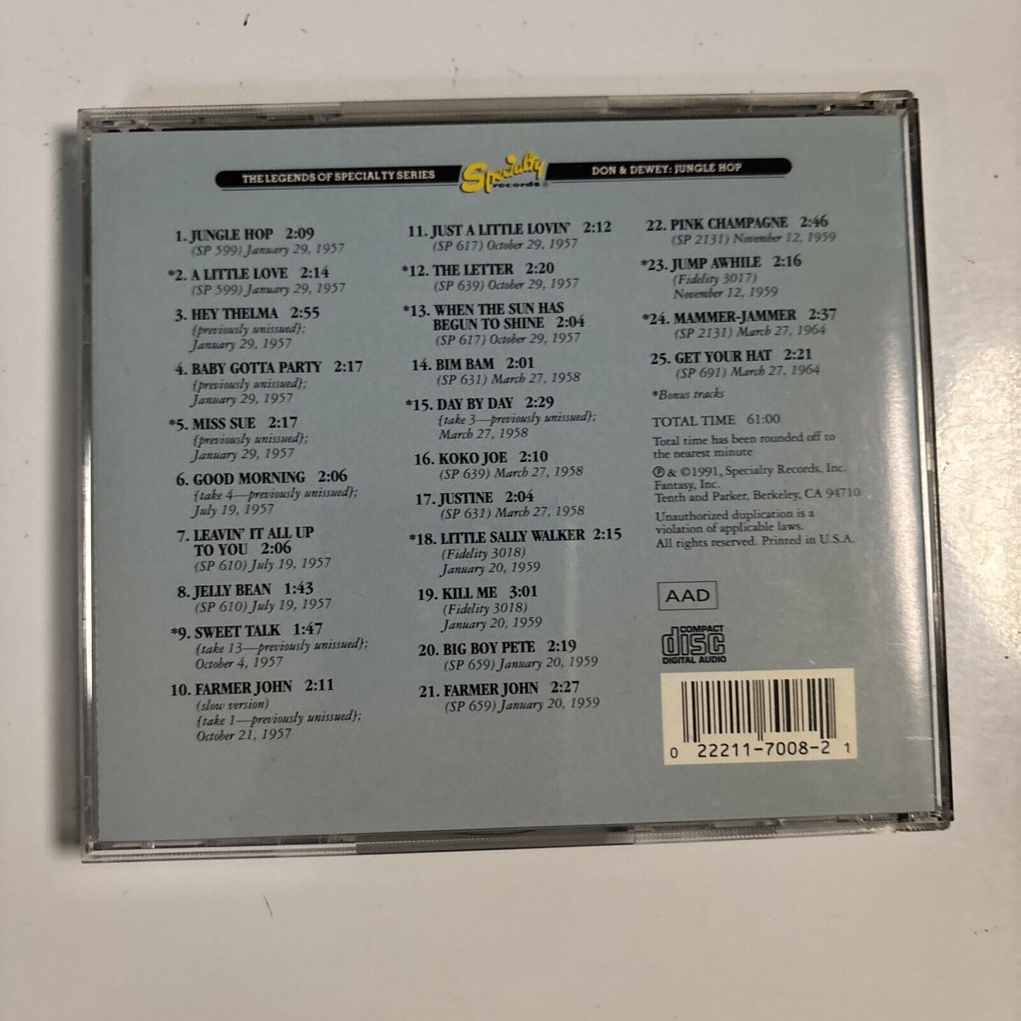 Don & Dewey – Jungle Hop (CD, 1991)