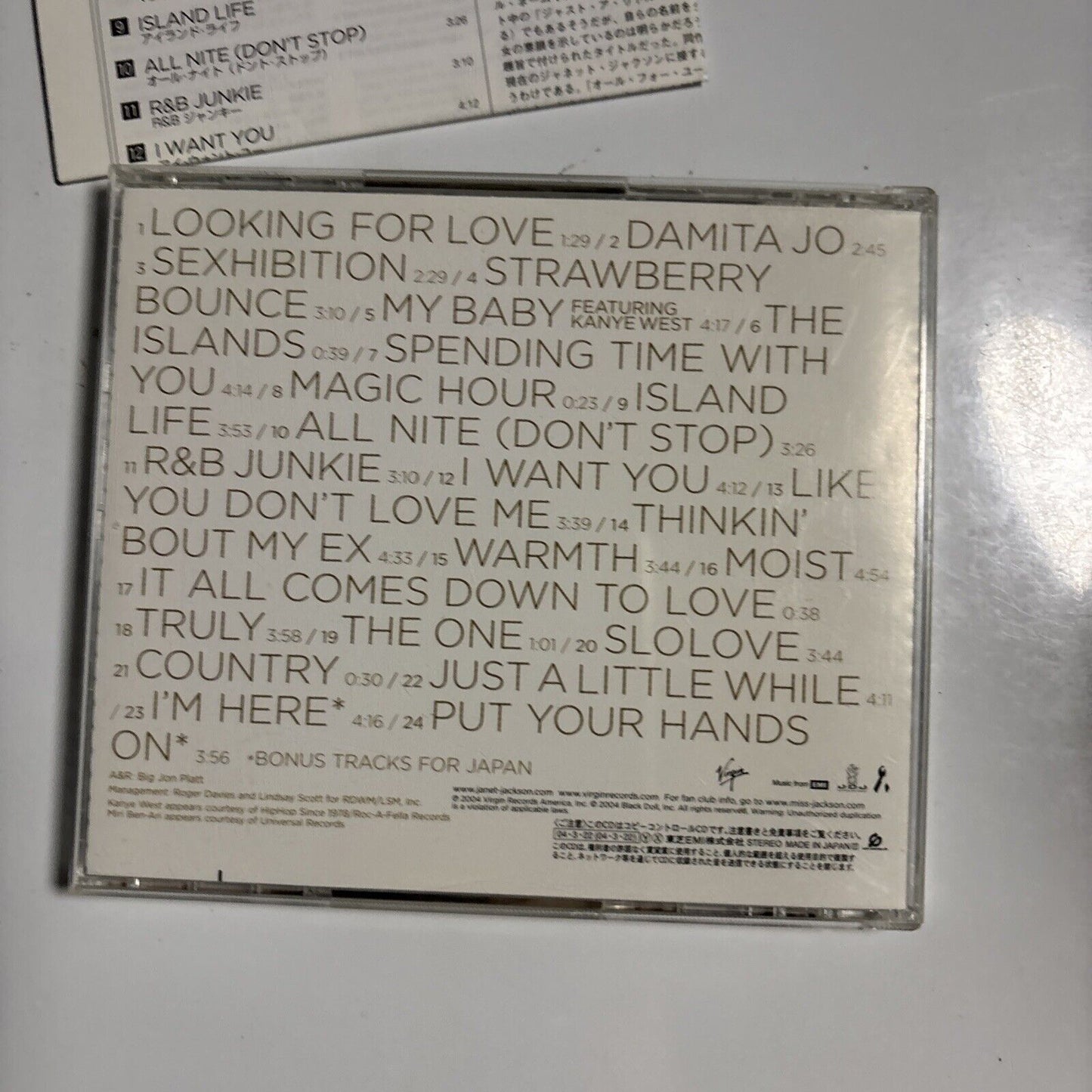 Janet – Damita Jo (CD, 2004) Japan vjcp-68630 Japan Bonus Track