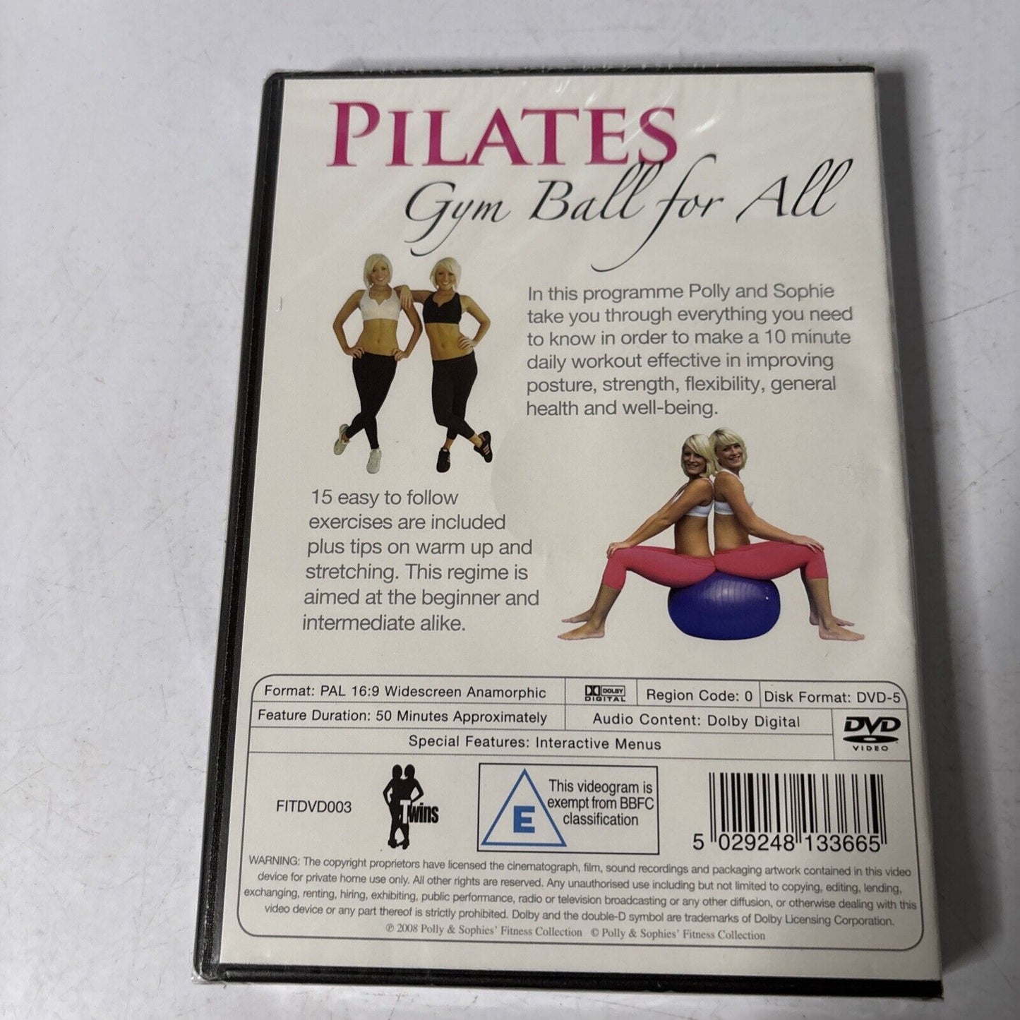 Pilates - Gym Ball For All (DVD, 2008) NEW Polly & Sophie All Regions