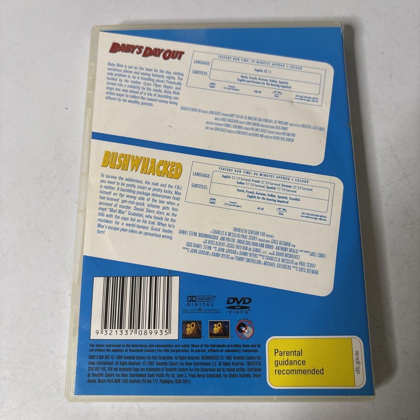 Bushwhacked / Baby's Day Out (DVD) Daniel Stern Region 4