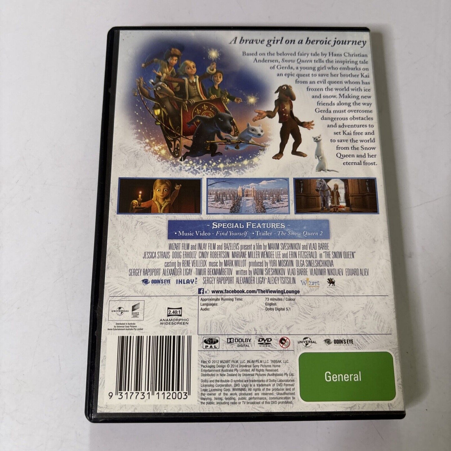The Snow Queen (DVD, 2012) Elizaveta Arzamasova Region 4