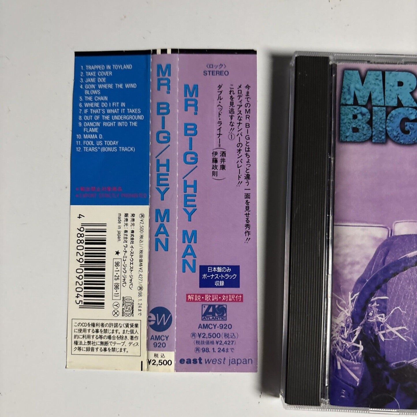 Mr. Big – Hey Man (CD, 1996) Japan amcy-920 obi, Japan Bonus Track