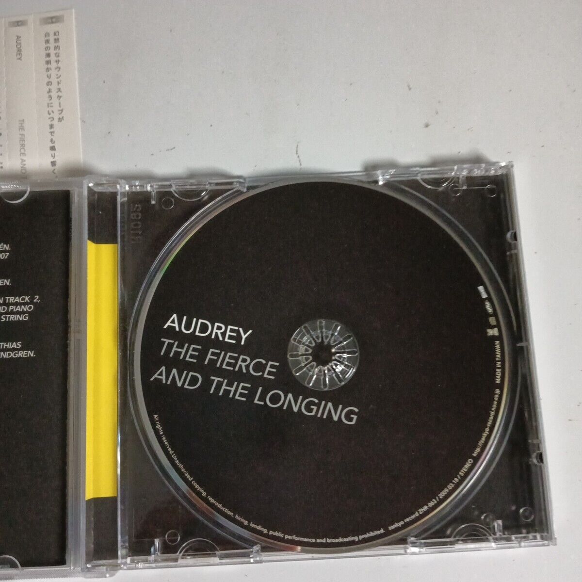 Audrey – The Fierce And The Longing (CD, 2009) znr-063 Japan obi