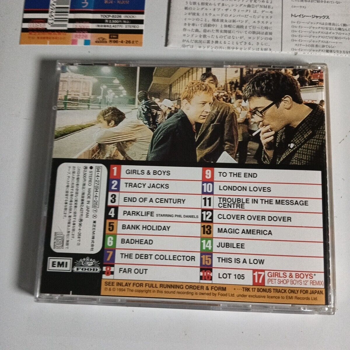 Blur ー Park Life (CD, 1994) tocp-8226 Japan obi