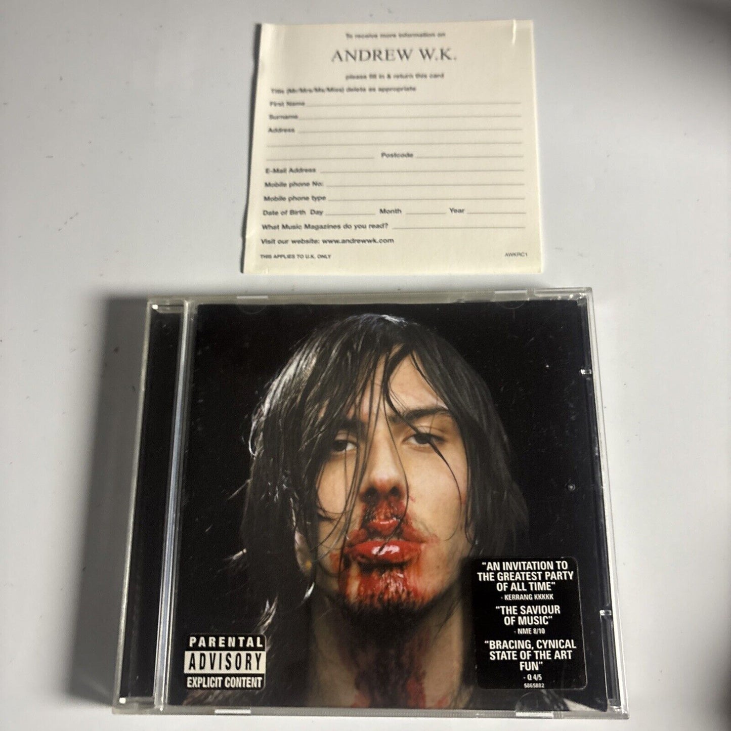 Andrew W.K. – I Get Wet (CD, 2001) 586 588-2
