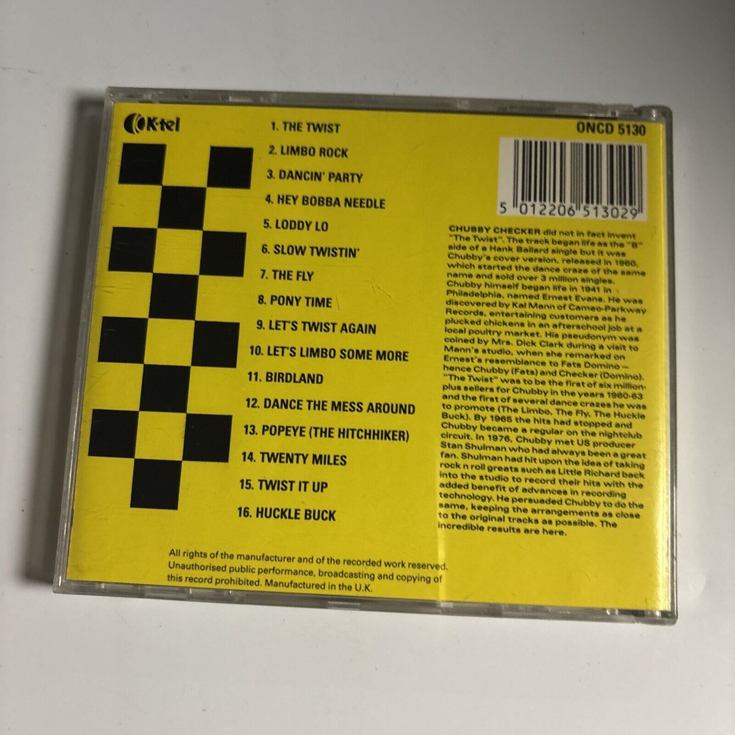 Chubby Checker – Greatest Hits (CD, 1987) ONCD 5130