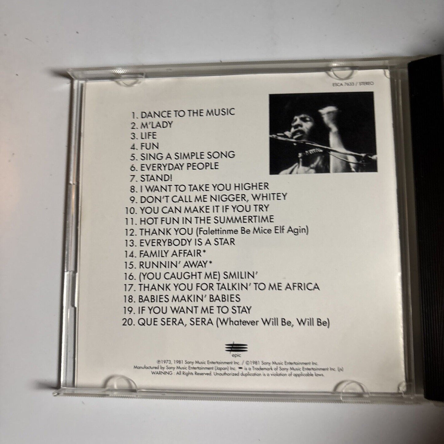 Sly And The Family Stone – Anthology (CD, 1997) esca-7633 Japan