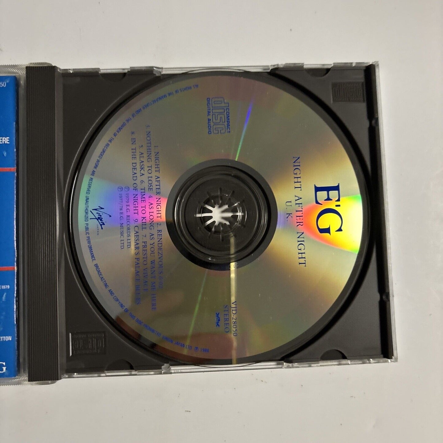U. K. – Night After Night (CD, 1988) vjd-28050 Japan