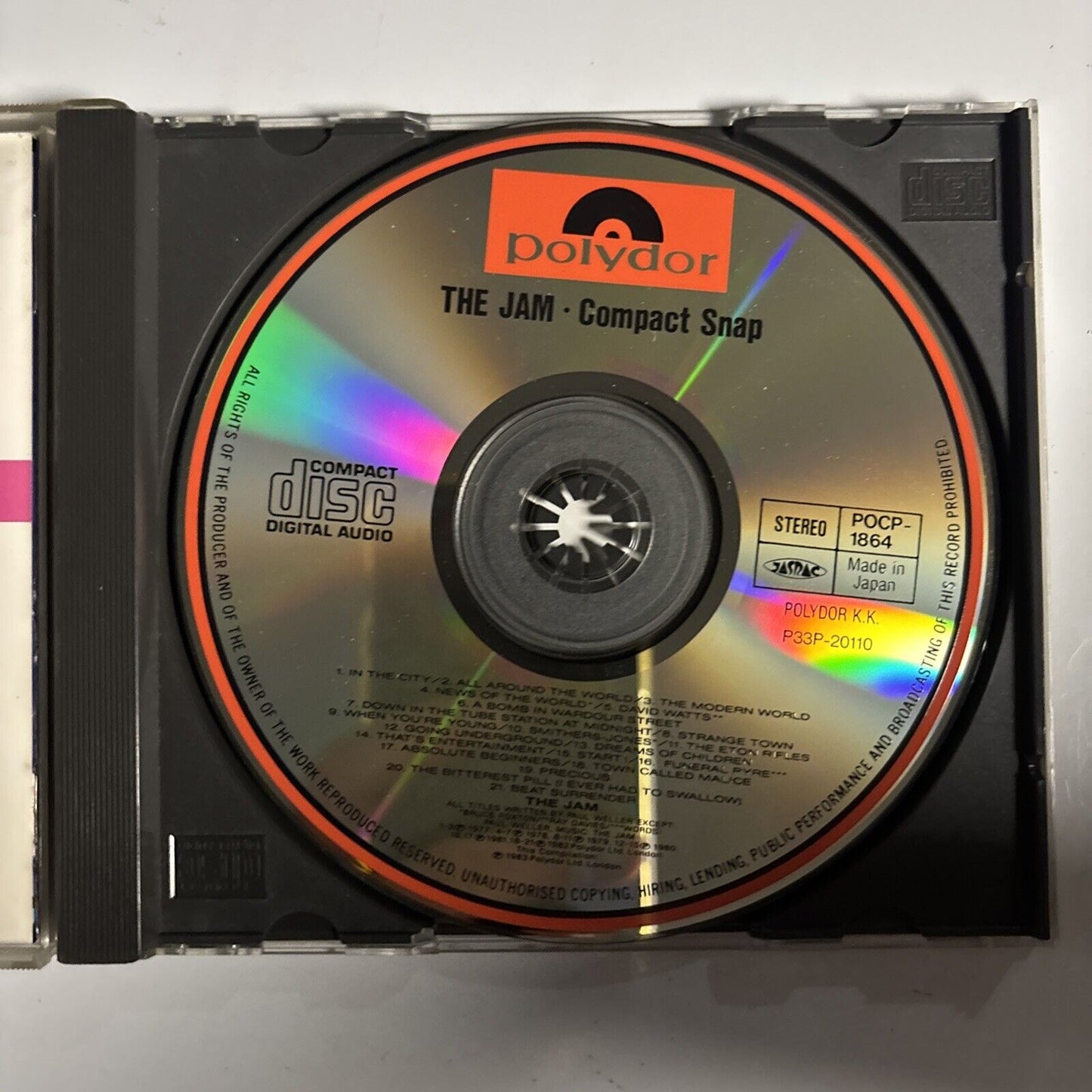 The Jam – Compact Snap (CD, 1990) pocp-1864 Japan
