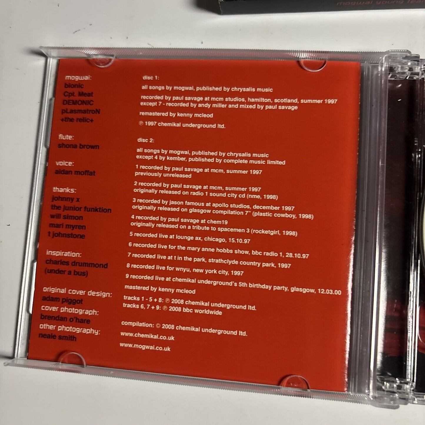 Mogwai – Young Team (CD, 2008) chem106cd