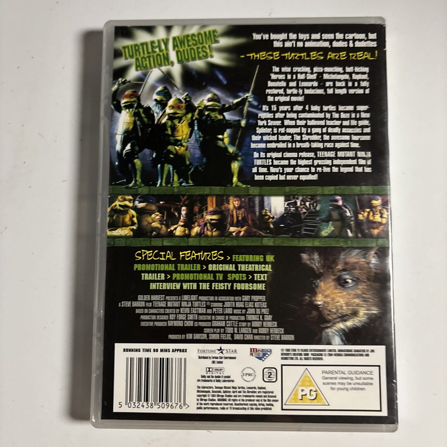 Teenage Mutant Ninja Turtles The Movie (DVD, 1993) NEW Region 2