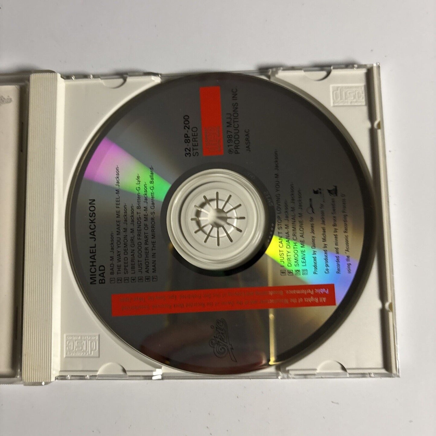 Michael Jackson – Bad (CD, 1987) 32-8p-200 Japan