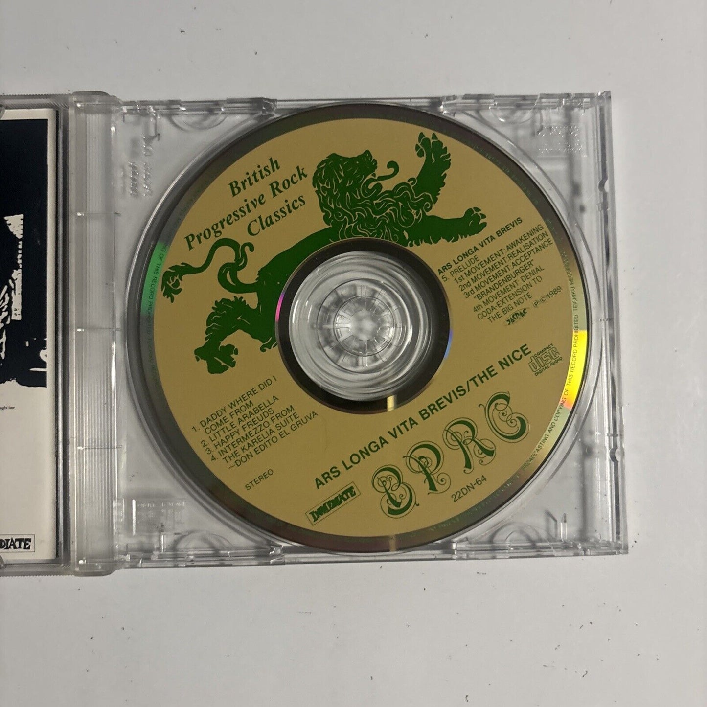 The Nice – Ars Longa Vita Brevis (CD, 1989) 22DN-64 Japan Missing Back Cover