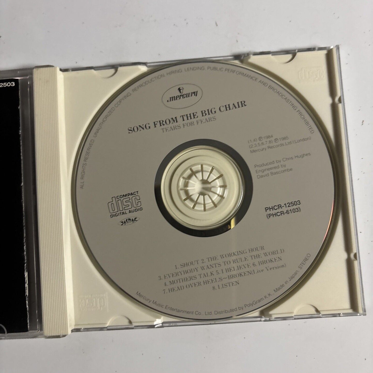 Tears For Fears – Songs From The Big Chair (CD, 1997) phcr-12503 Japan