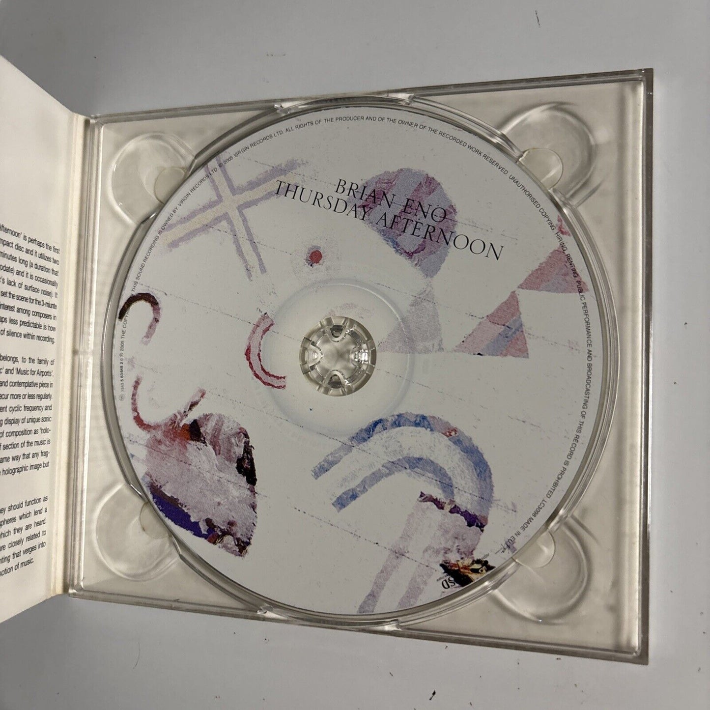 Brian Eno – Thursday Afternoon (CD, 2005) Digipak