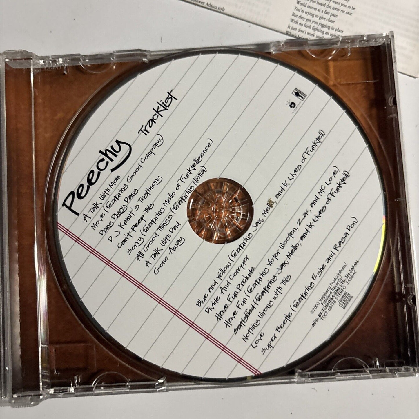 Speech – Peechy (CD, 2003) tocp-66138 Japan obi