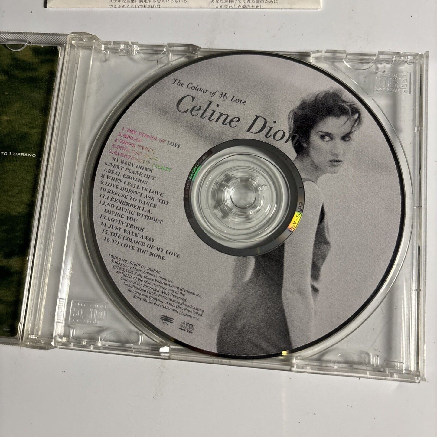 Celine Dion - The Colour Of My Love (CD 1995) esca-6340 Japan missing back cover