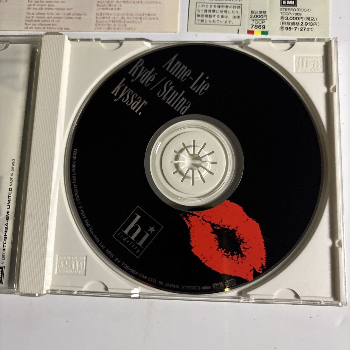 Anne-Lie Rydé – Stulna Kyssar (CD, 1992) tocp-7869 Japan Bonus Track, obi