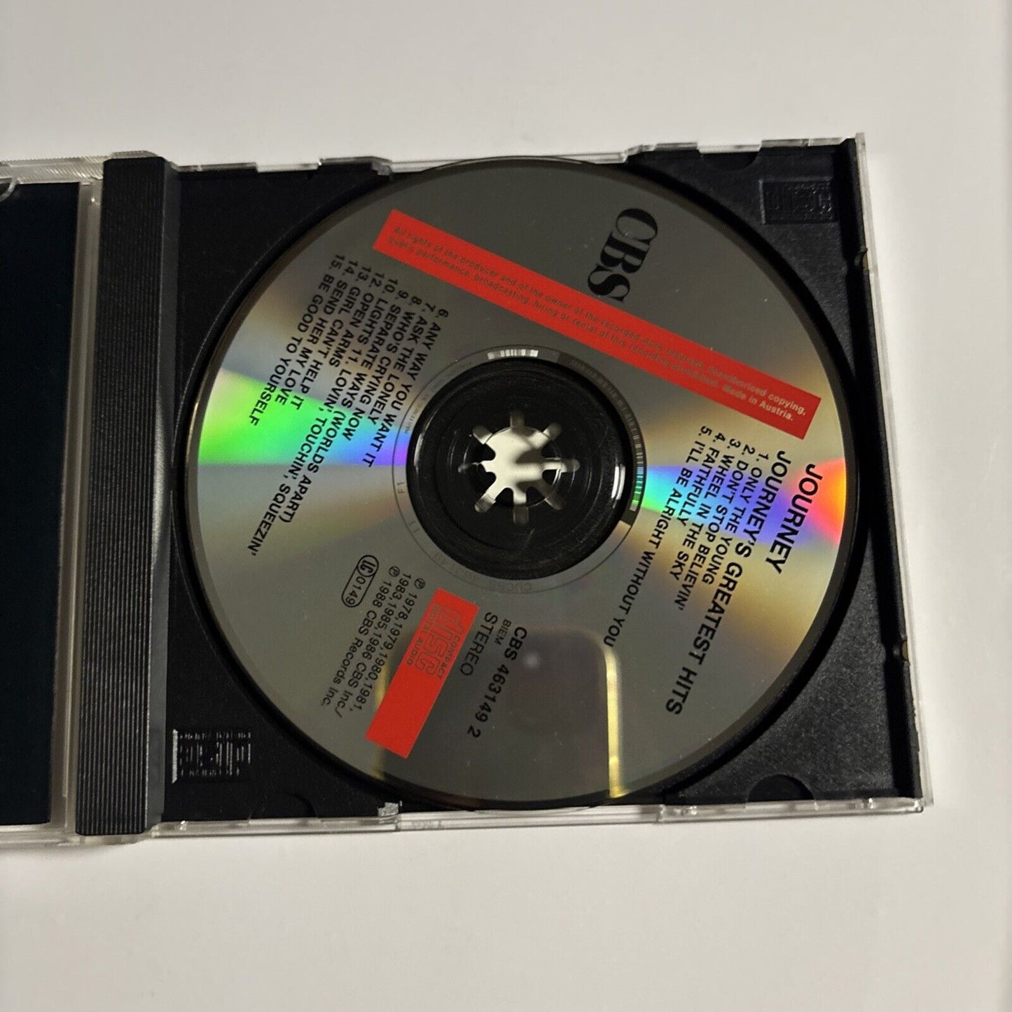 Journey – Greatest Hits (CD, 1988) CBS 463149 2