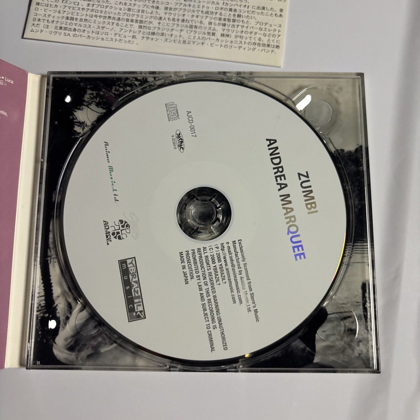 Andrea Marquee – Zumbi (CD, 2000) ajcd0017 Japan digipak