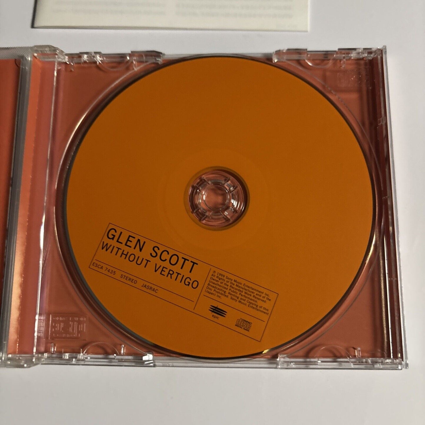 Glen Scott – Without Vertigo (CD, 1999) esca-7435 Japan