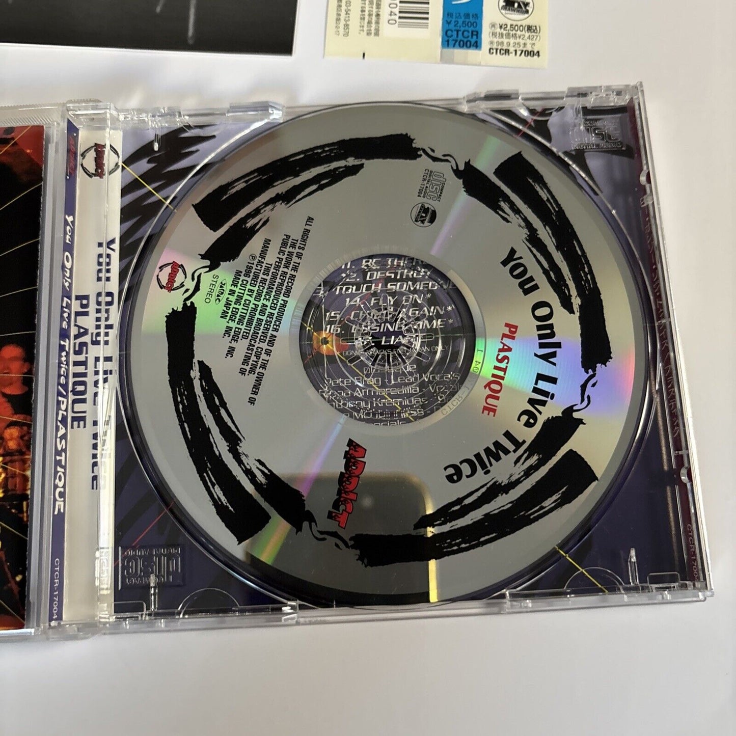 Plastique – You Only Live Twice (CD, 1998) ctcr-17004 Bonus Japan Track, obi