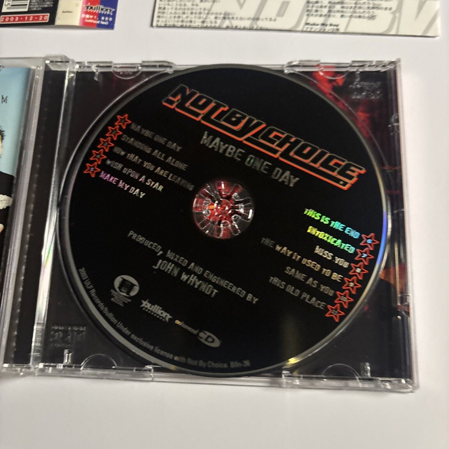 Not By Choice – Maybe One Day (CD, 2003) blln-36 Japan obi