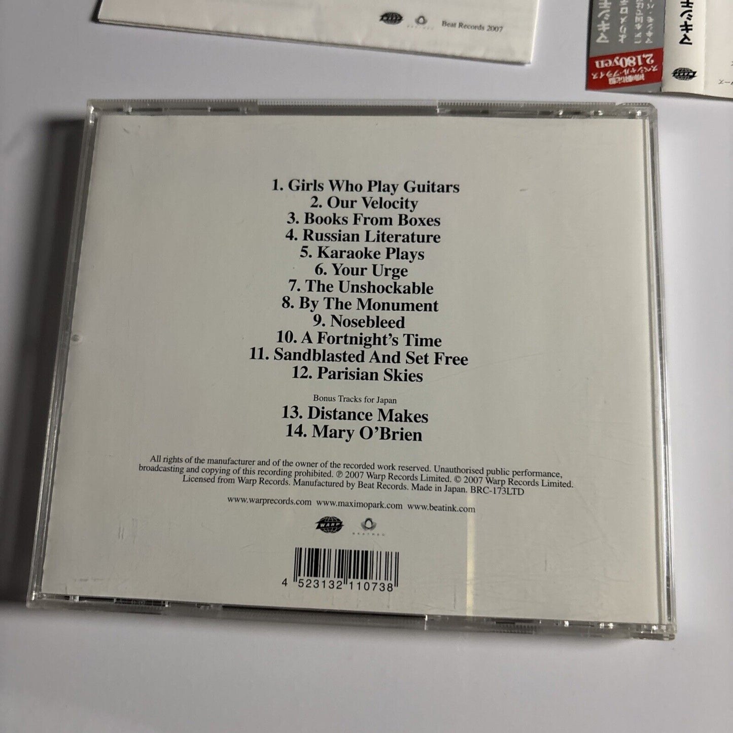 Maxïmo Park – Our Earthly Pleasures (CD, 2007) BRC-173LTD Bonus Japan Track, obi